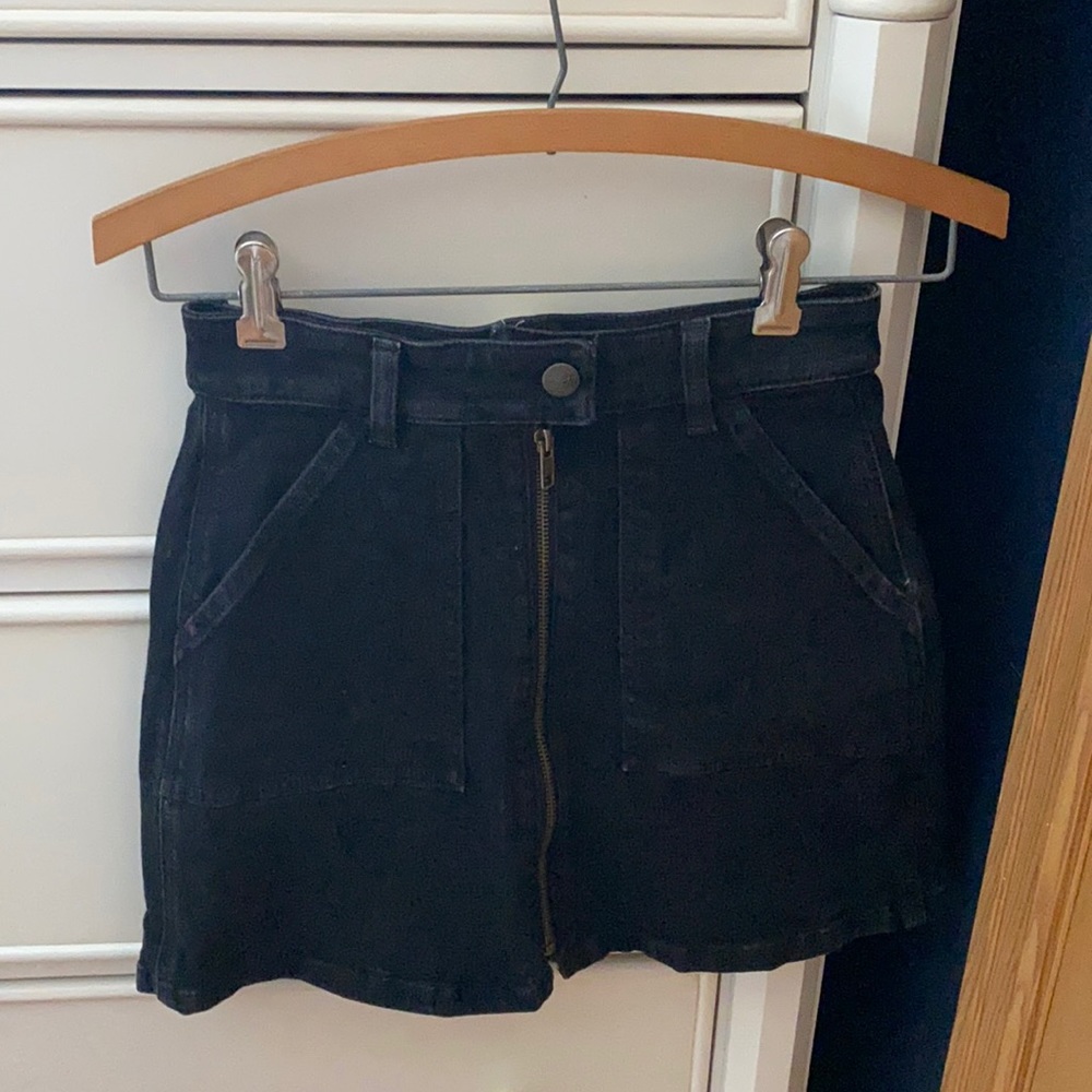Madewell Black Denim Mini Skirt